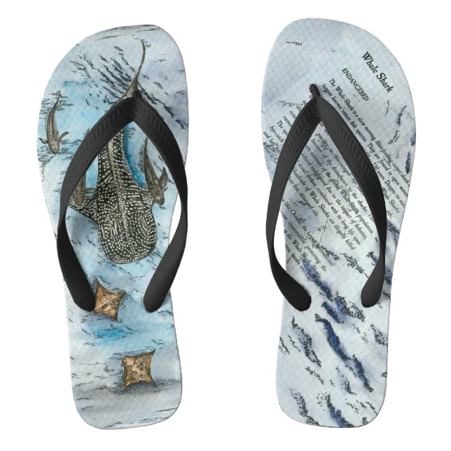 Endangered Whale Shark Hand painted Jandals (Footbed)