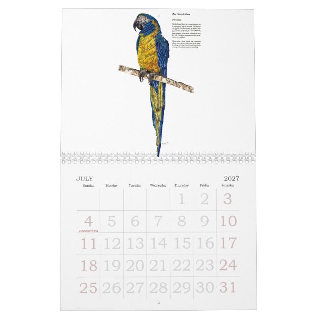 Endangered Wildlife Collection  Calendar (Jul 2027)