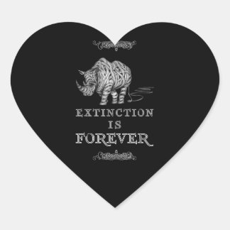 Endangered Zpecies Rhino  - Environmentalist Heart Sticker