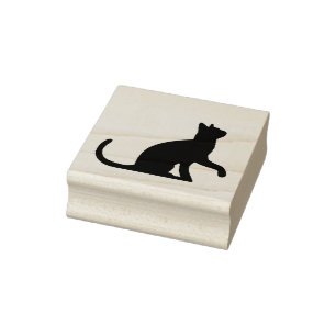 Endearing Cat with a Paw Up Art Stamp