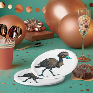 Endearing Emu Paper Plate