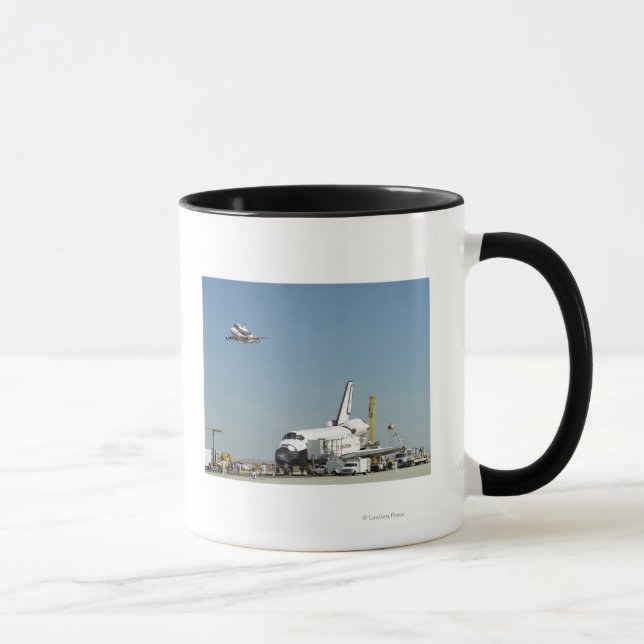 Endeavour on Runway with Columbia on SCA Overhea Mug (Right)