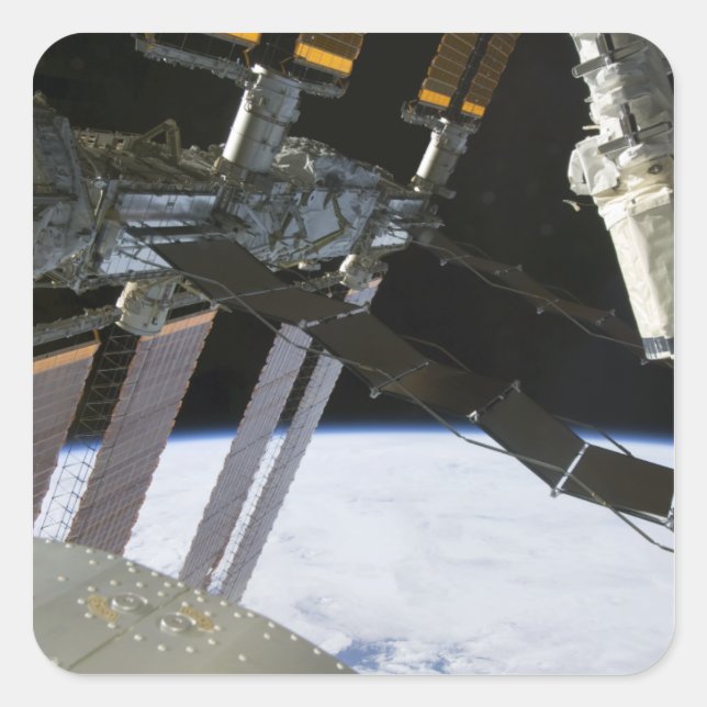 Endeavour's arm amidst International Space Stat Square Sticker (Front)