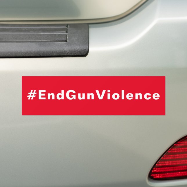 #EndGunViolence End Gun Violence red white Bumper Sticker (On Car)