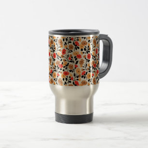 Endleaves of Art floral pattern Travel Mug