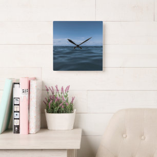 Endless Blue Ocean Waves 1 Square Wall Clock