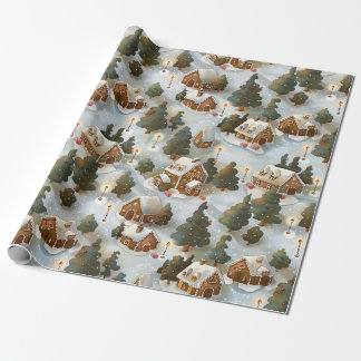 Endless Christmas Gingerbread Village Wrapping Paper