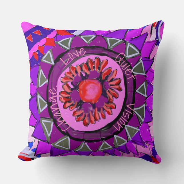 Endless Cycle of Purple, Red, Blue of Motion Cushion (Front)