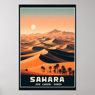 Endless Dunes Of Erg Chebbi, Morocco Poster