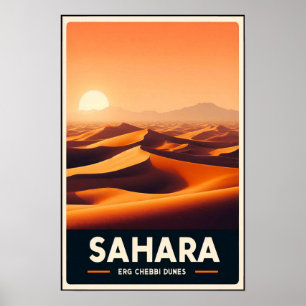 Endless Dunes Of Erg Chebbi, Morocco Poster