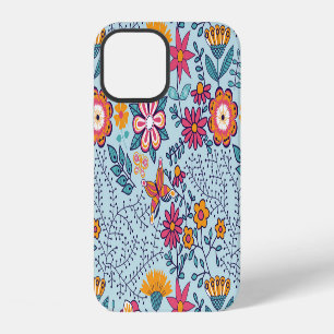 Endless floral and butterfly texture. iPhone 12 case