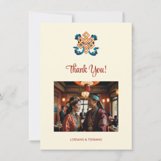 Endless Knot Tibetan Wedding Thank You Card