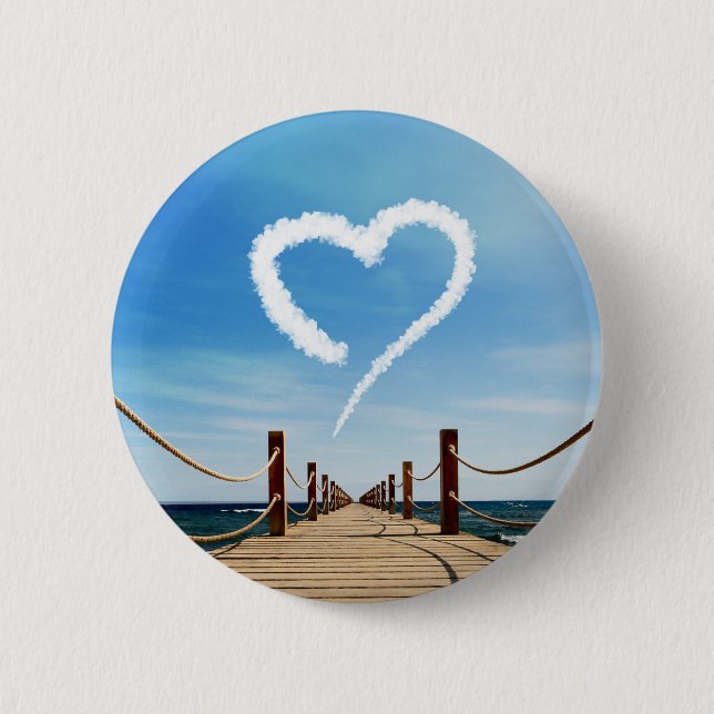 Endless Path Heart-Shaped Cloud 6 Cm Round Badge (Front)