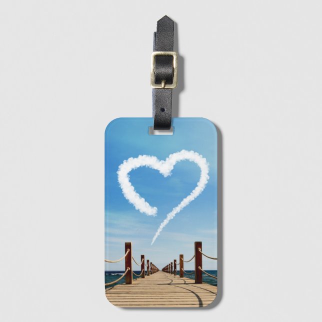 Endless Path Heart-Shaped Cloud Luggage Tag (Front Vertical)