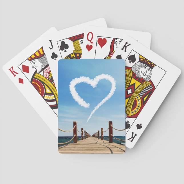 Endless Path Heart-Shaped Cloud Playing Cards (Back)