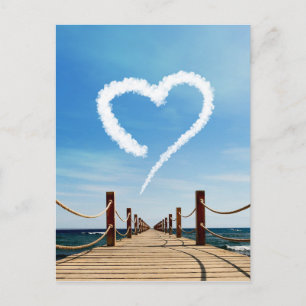 Endless Path Heart-Shaped Cloud Postcard