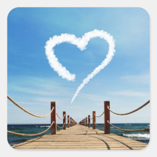 Endless Path Heart-Shaped Cloud Square Sticker