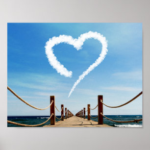 Endless Path with Heart Cloud - Poster Print