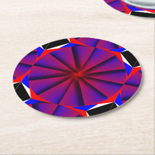 Endless Pinwheel by Kenneth Yoncich Round Paper Coaster