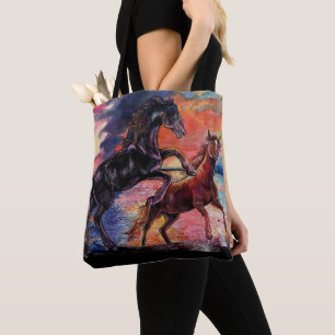 Endless Sky Watercolor Horses Tote Bag