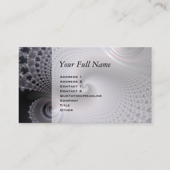 Endless Spirals - Fractal Art Business Card (Front)