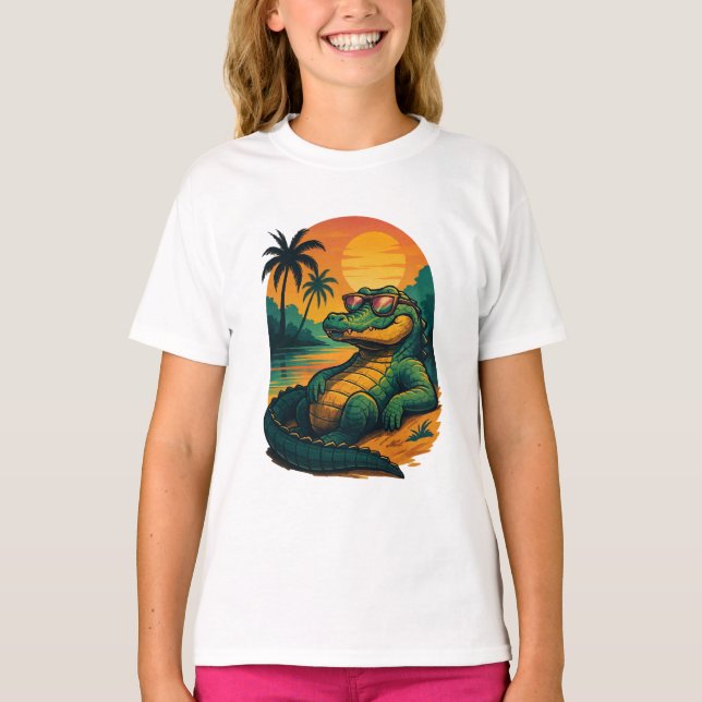 Endless Summer Crocodile - Retro T-Shirt (Front)