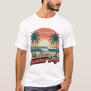 Endless Summer Days Art Retro Tropical Beach  T-Shirt