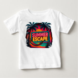 Endless Summer Escape – Retro Sunset Adventure Baby T-Shirt