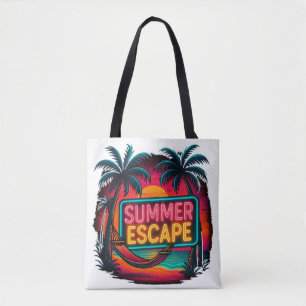 Endless Summer Escape – Retro Sunset Adventure Tote Bag
