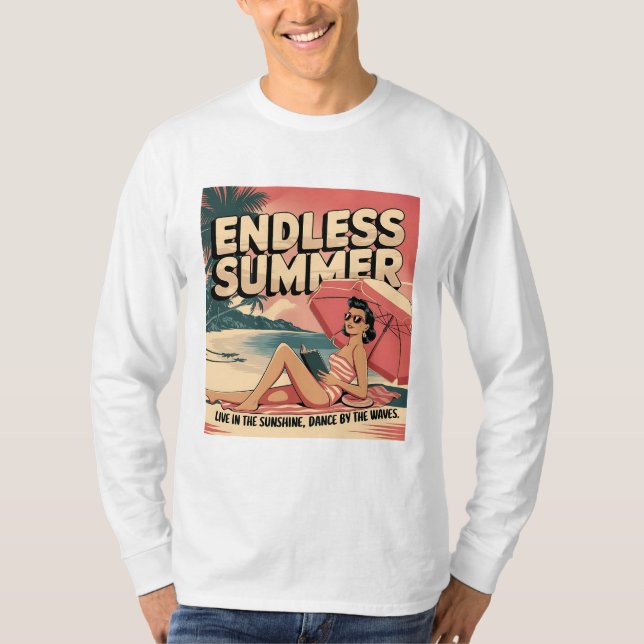 Endless Summer Retro Beach  T-Shirt (Front)