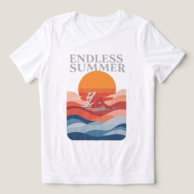 Endless Summer – Retro Sunset & Beach Vibes Tri-Blend Shirt (Design Front)