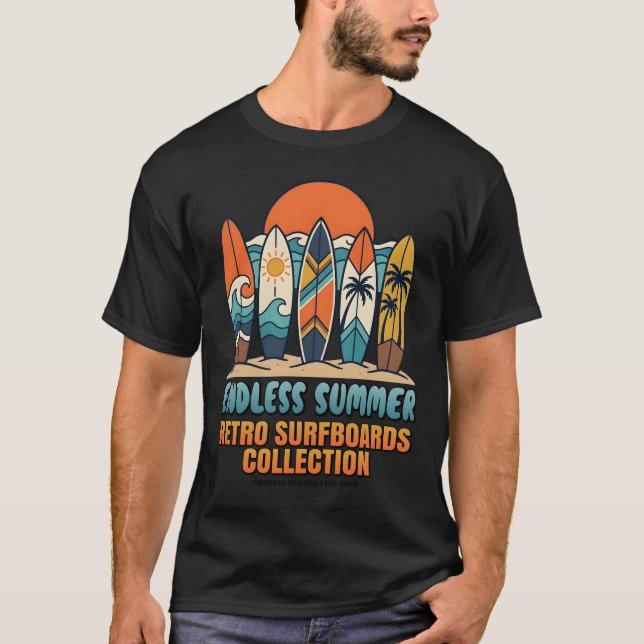 Endless Summer Retro Surfboards Beach T-Shirt (Front)