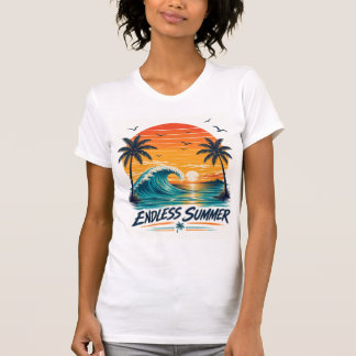 Endless Summer | Retro Tropical Sunset Beach T-Shirt