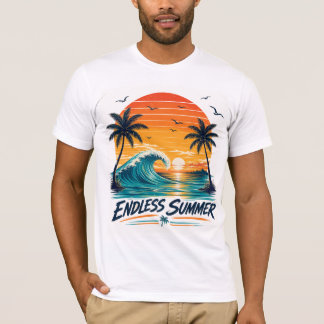 Endless Summer | Retro Tropical Sunset Beach T-Shirt