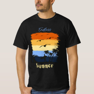 endless summer: vintage sunset surfing t-shirt