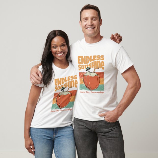 Endless Sunshine Coconut Retro Beach T-Shirt (Unisex)