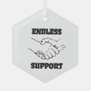 Endless Support – Handshake Symbol of Unity & Trus Glass Tree Decoration