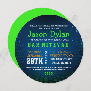 ENDLESS VIDEO GAMING Bar Mitzvah Round Invitation