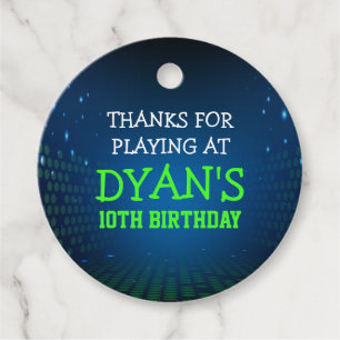 ENDLESS VIDEO GAMING Birthday Party Round Favour Tags