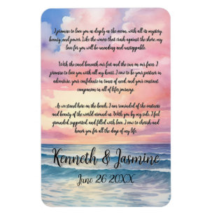 Endless Vows by the Sea Wedding Magnet
