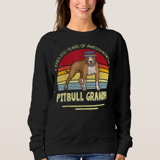 Endless Years Of Awesomeness Pitbull Dog Grandpa H Sweatshirt (Front)