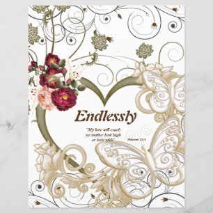 Endlessly Poem Floral Butterflies Paper