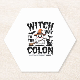 Endo Nurse Halloween Gastrointestinal Nurse Ghost Paper Coaster