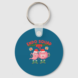 Endo Squad Nurse Stomach Santa Hat Endoscopy Tech  Key Ring