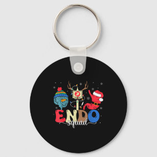 Endo Squad Nurse Stomach Santa Hat Endoscopy Tech  Key Ring