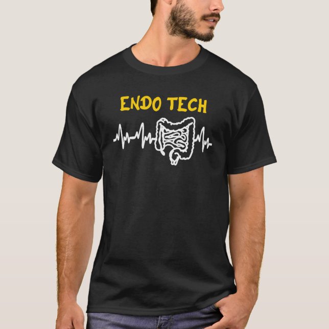 Endo Tech Endoscopy Tech Intestines Heartbeat GI T T-Shirt (Front)