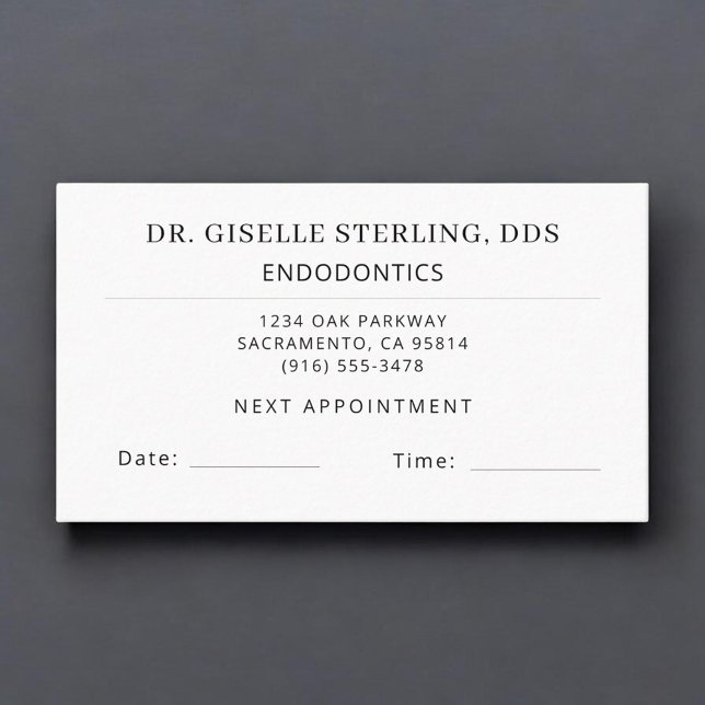 Endodontics Dentistry Dentist Appointment Card (Creator Uploaded)