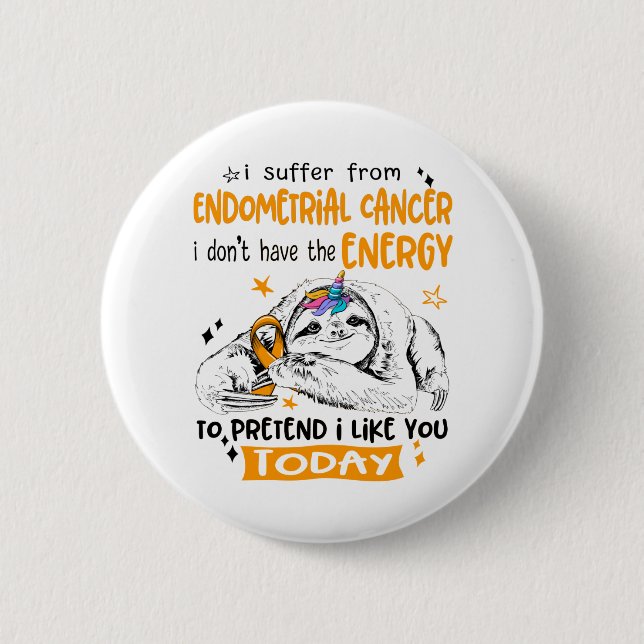 Endometrial Cancer Awareness Month Ribbon Gifts 6 Cm Round Badge (Front)