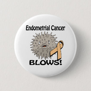 Endometrial Cancer Blows Awareness Design 6 Cm Round Badge