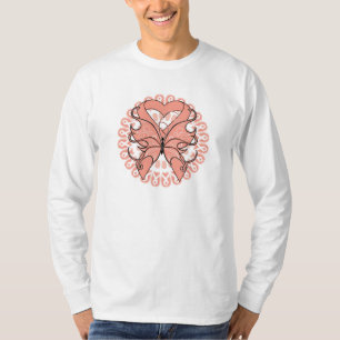 Endometrial Cancer Butterfly Circle of Ribbons T-Shirt